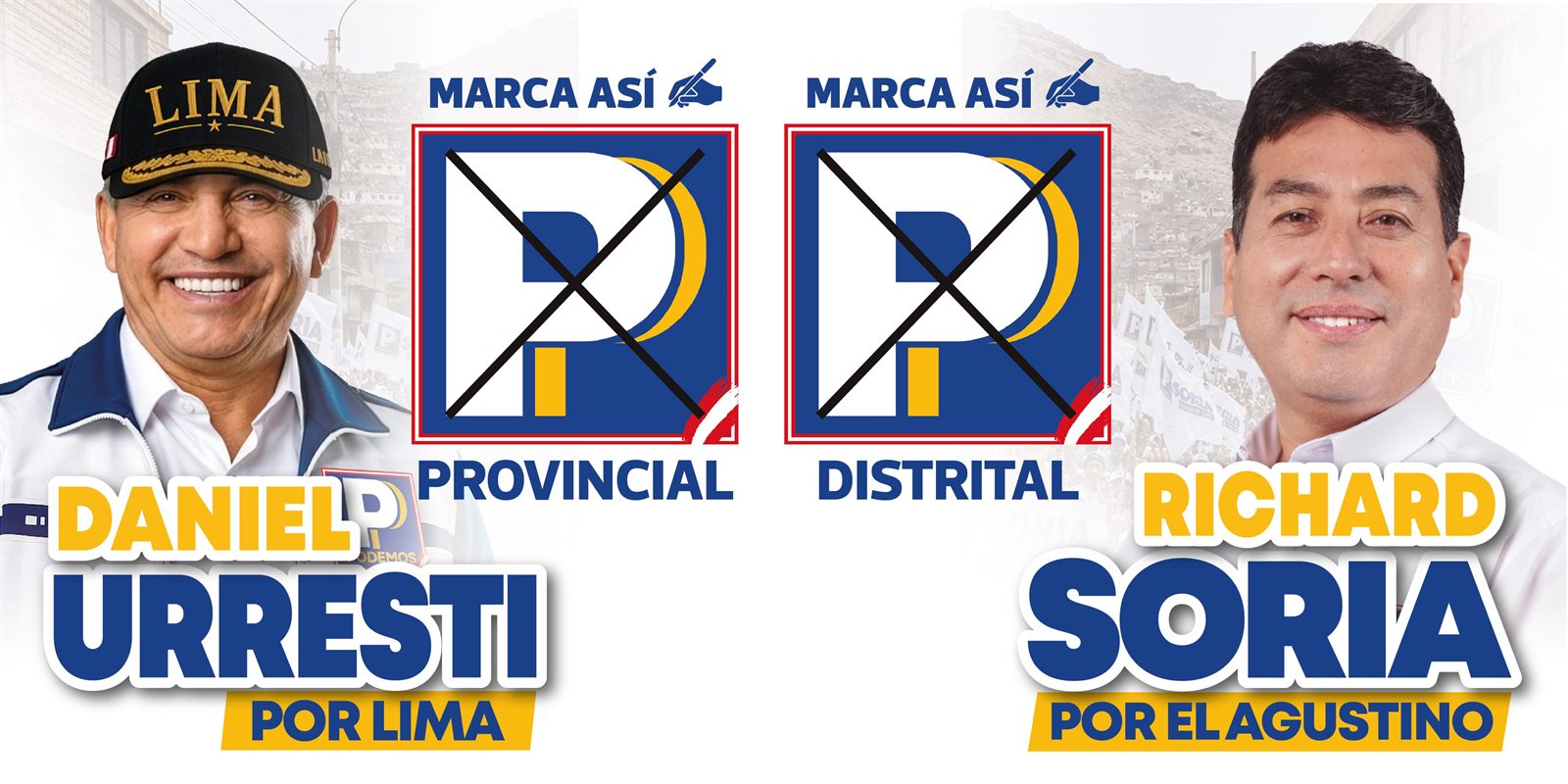 Banner de campaña de Richard Soria por El Agustino